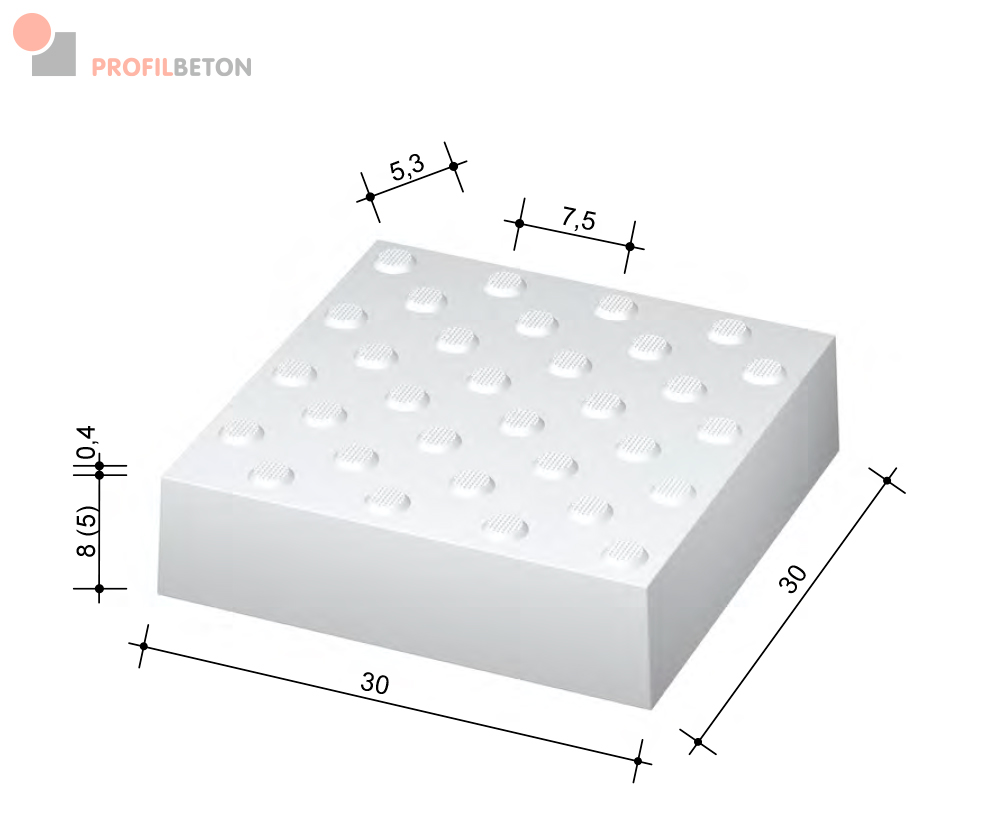 Kasseler Noppenplatte 32 Noppen von Profilbeton