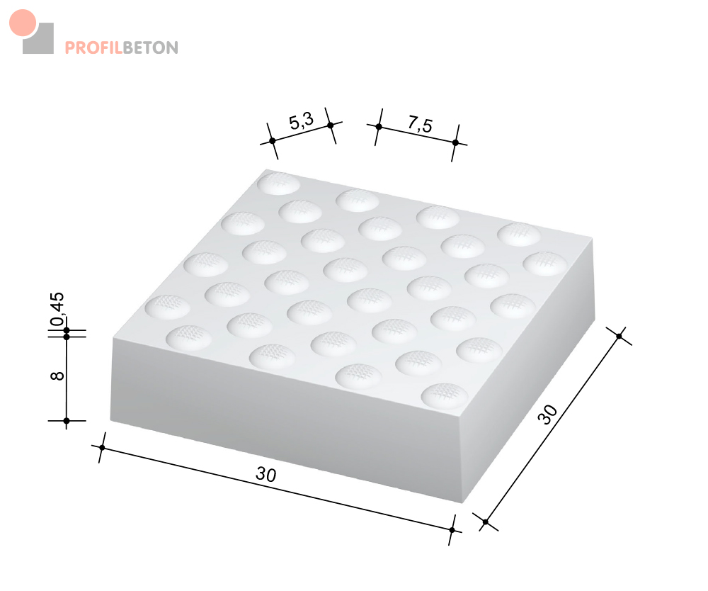 Noppenplatte 32 Noppen von Profilbeton