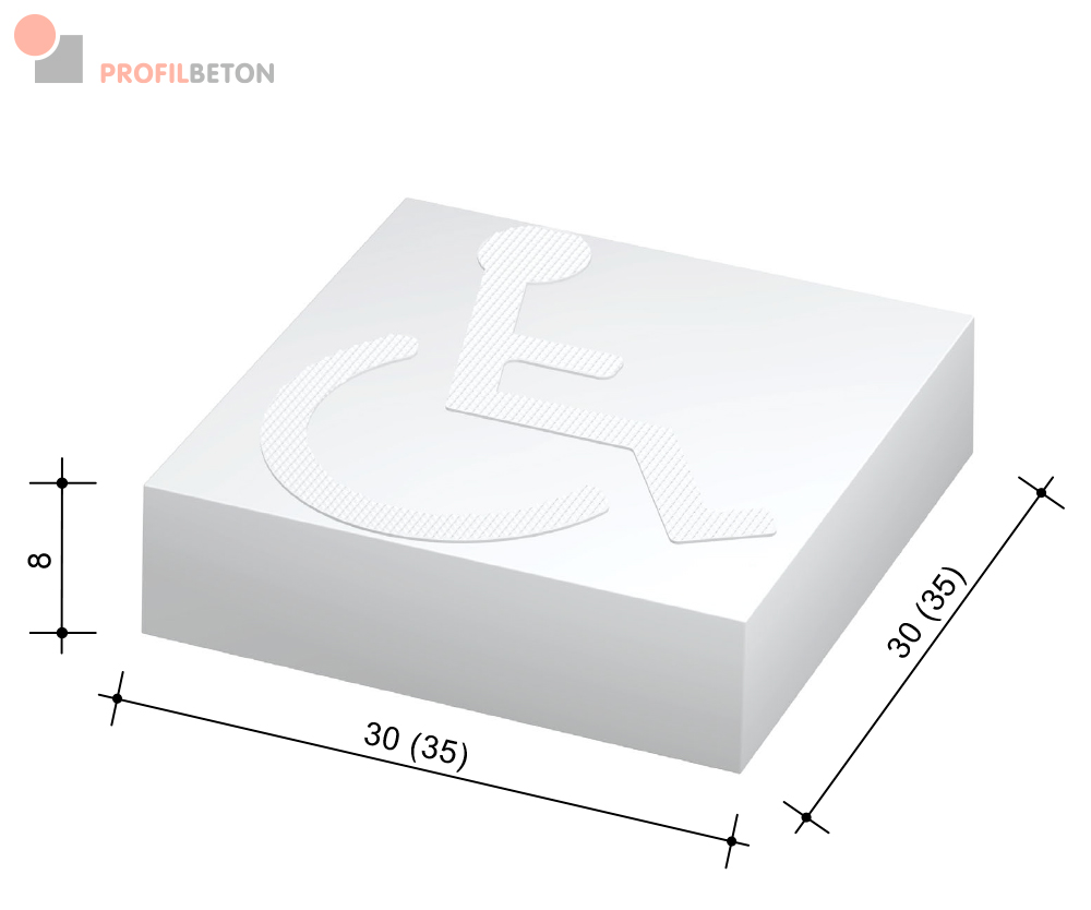 Symbolplatte Rollstuhl von Profilbeton